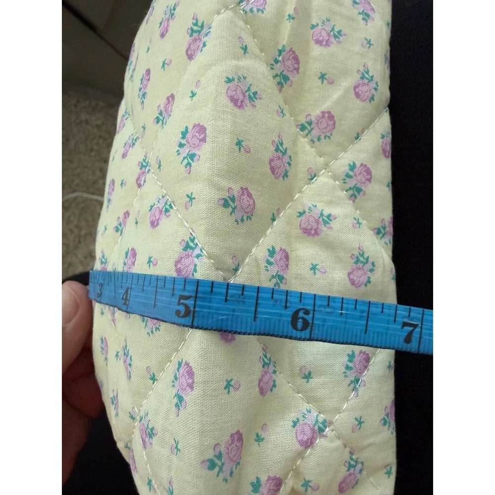 Handmade Quilted Floral Cosmetic Bag Set Cottagecore Coquette Makeup Pouches